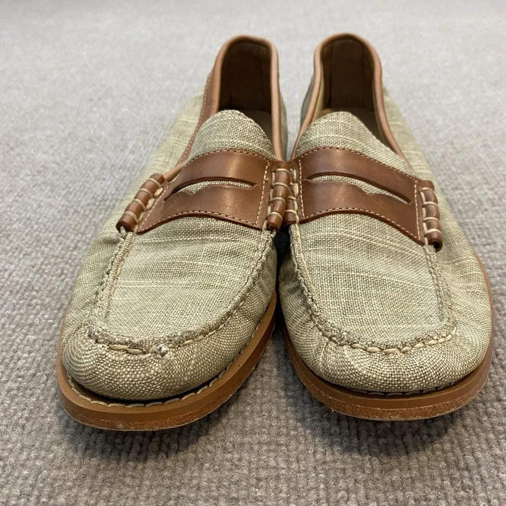 Johnston & Murphy Shoes Mens Size 8.5 M Beige Penny Loafers Slip On 59-10816